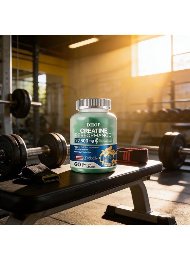 DHOP Creatine Performance Gummies - 60 Gummies/Jar, 22500mg High Potency per Serving, Muscle Building Strength Support, Vegan Friendly Gluten-Free Non-GMO - Image 5